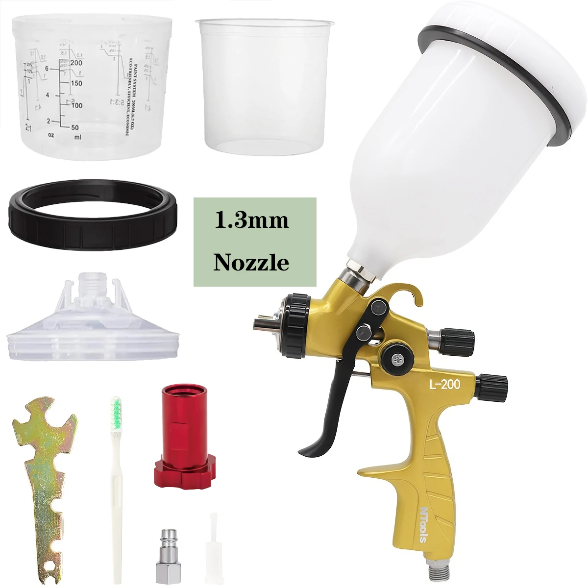 HVLP L-200 Spray Gun With Adjustable Paint Cup 1.3mm/1.8mm Nozzle Professional Pneumatic Spray Gun For All Automotive Paint Car
HVLP L-200 Spray Gun With Adjustable Paint Cup 1.3mm/1.8mm Nozzle Professional Pneumatic Spray Gun For All Automotive Paint Car