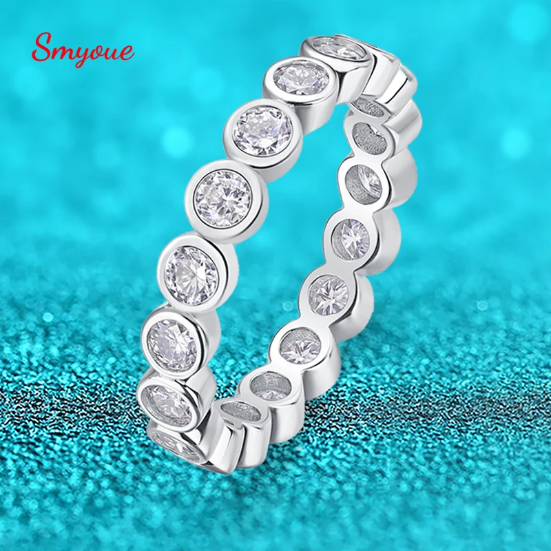 Smyoue 3mm D Color Bubble Full Moissanite Ring for Women 100% 925 Solid Silver Plated 18k Gold Wedding Engagement Eternity Band
Smyoue 3mm D Color Bubble Full Moissanite Ring for Women 100% 925 Solid Silver Plated 18k Gold Wedding Engagement Eternity Band