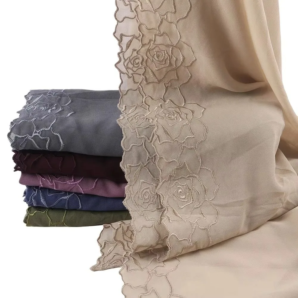 Универсальный элегантный платок из шифона с вышивкой розы, шарф-хиджаб, дышащие шарфы для женщин
Универсальный элегантный платок из шифона с вышивкой розы, шарф-хиджаб, дышащие шарфы для женщин