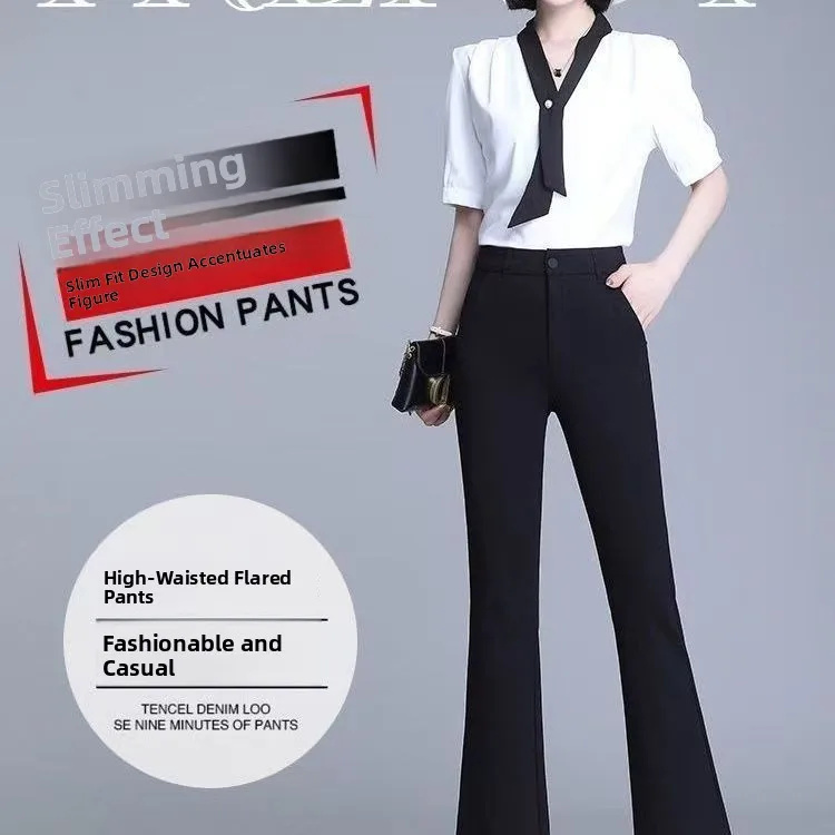 Slimming High Waist Flared Pants Women's Casual Black Trousers Spring Autumn 2025 New Small Size Fashionable Straight Leg
Slimming High Waist Flared Pants Women's Casual Black Trousers Spring Autumn 2025 New Small Size Fashionable Straight Leg