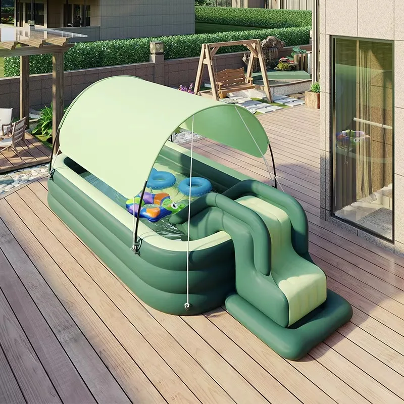 Family Use High-strength PVC Support Inflatable Swimming Pool with Sunshade and 2 Rings for Kids CE Certified
Family Use High-strength PVC Support Inflatable Swimming Pool with Sunshade and 2 Rings for Kids CE Certified