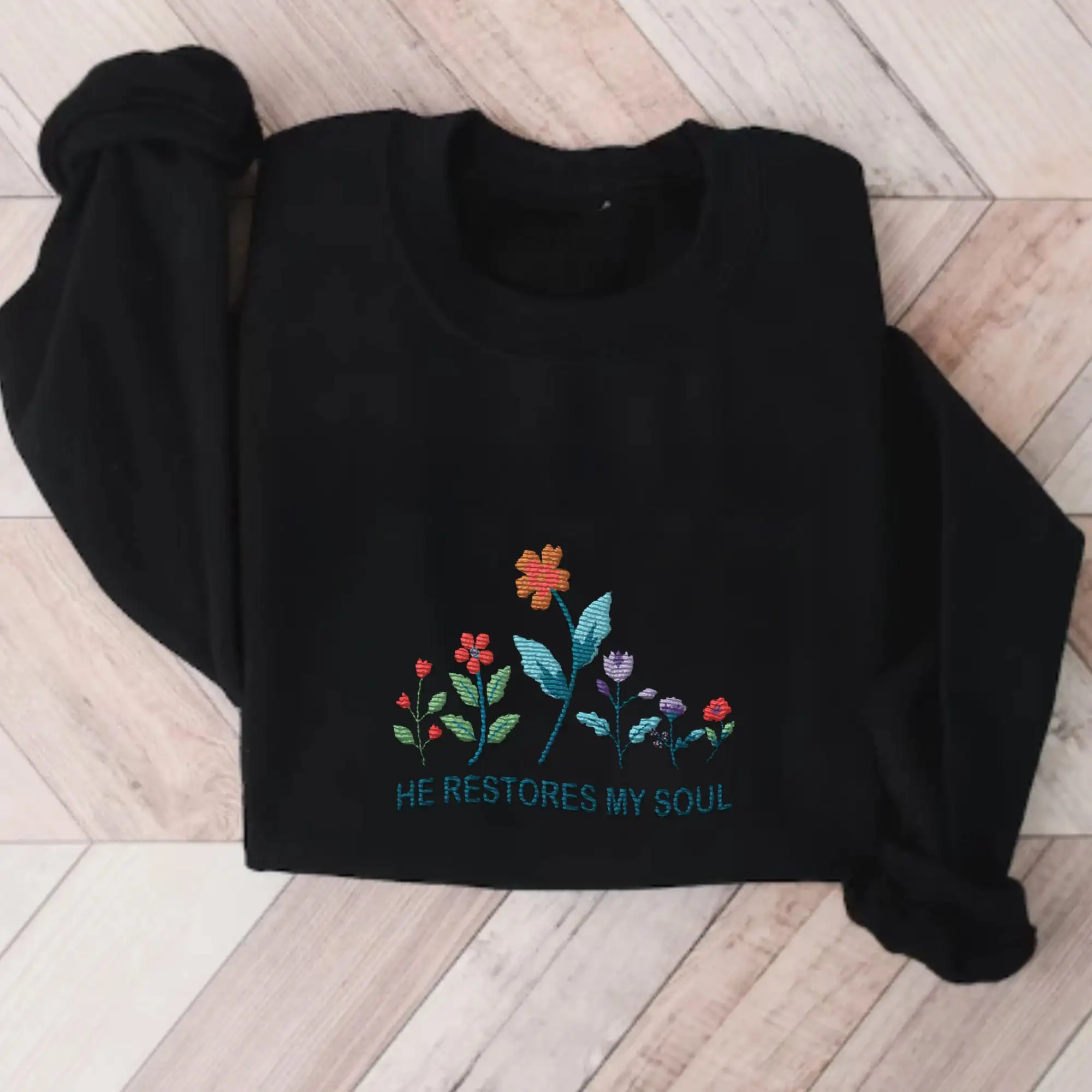 He Restores My Soul Personality Slogan Women Sweatshirt Art Cotton Flowers Print Female Sweater Best Voguish Gift for Girl Tops
He Restores My Soul Personality Slogan Women Sweatshirt Art Cotton Flowers Print Female Sweater Best Voguish Gift for Girl Tops