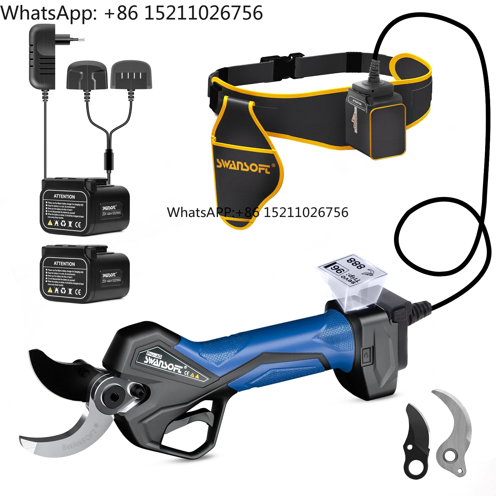 SWANSOFT 40mm Cordless Battery Powered Scissors Pruning Professional Electric Pruner Vineyard Electric Pruning Shears
SWANSOFT 40mm Cordless Battery Powered Scissors Pruning Professional Electric Pruner Vineyard Electric Pruning Shears