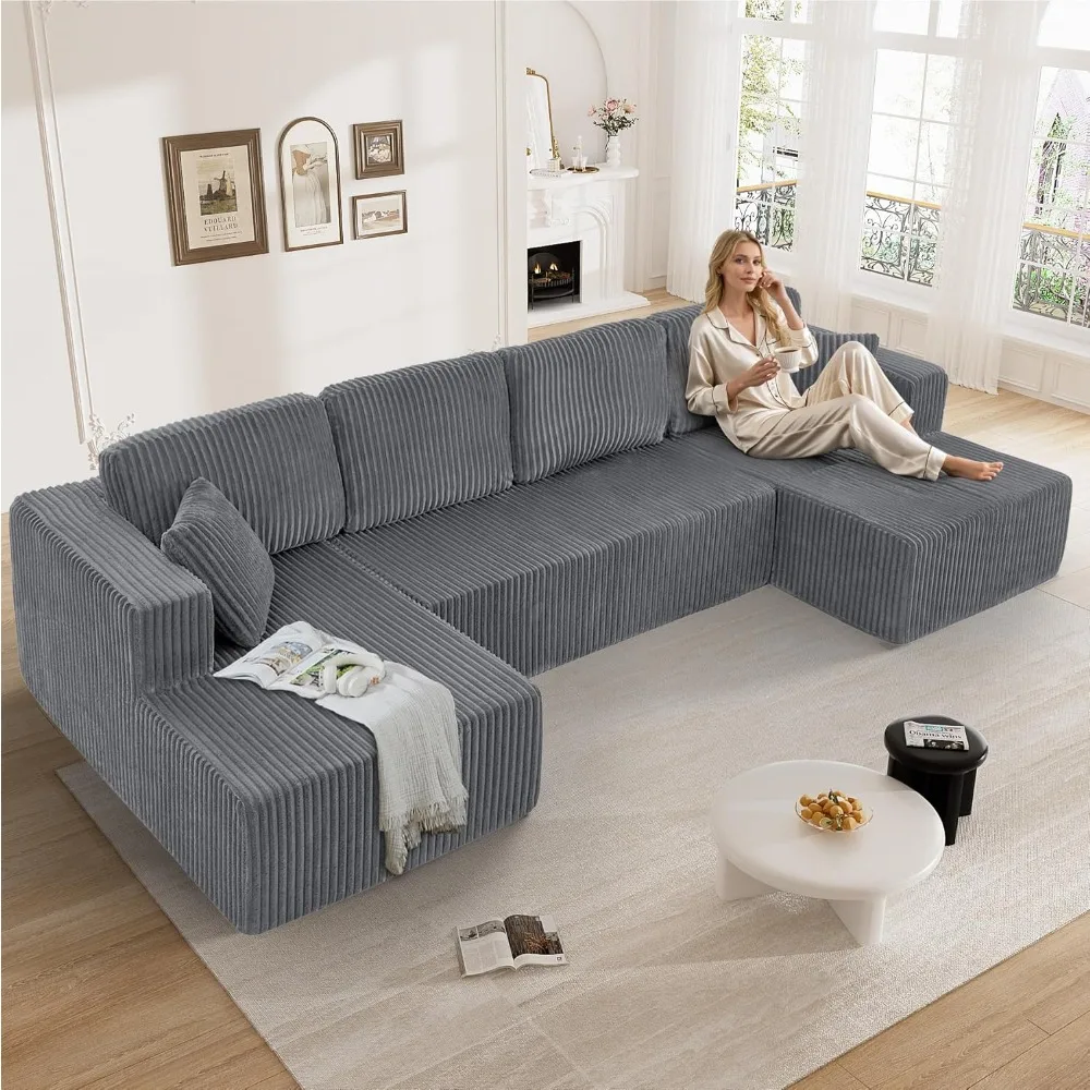 Cloud Couch Sectional Modular Sofa, Boneless Couches Sectionals for Living Room, Plush Corduroy Couch Sectional with Double Chai
Cloud Couch Sectional Modular Sofa, Boneless Couches Sectionals for Living Room, Plush Corduroy Couch Sectional with Double Chai