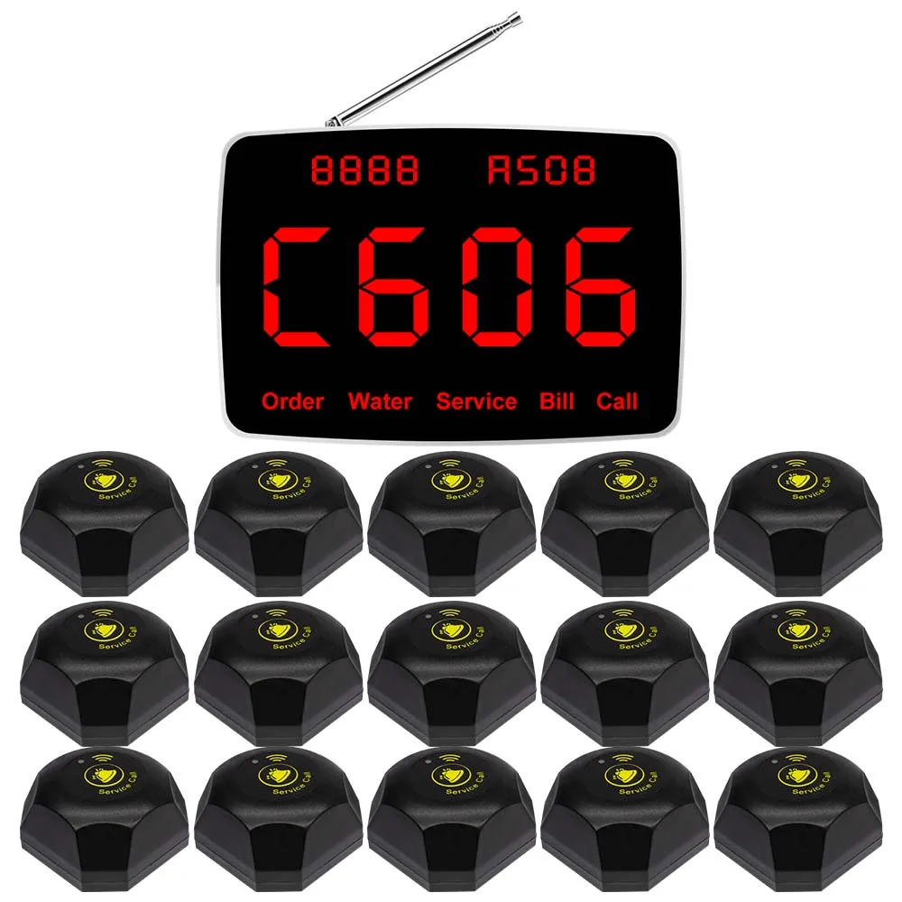 CTM368 Wireless Waiter Pager System Restaurant 15 CTT20 Call Buttons for Bar,restaurant,Office,Cafe Customer Service Bell
CTM368 Wireless Waiter Pager System Restaurant 15 CTT20 Call Buttons for Bar,restaurant,Office,Cafe Customer Service Bell