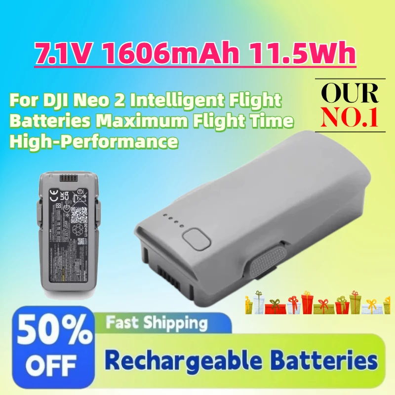 New 7.1V 1606mAh 11.5Wh Li-Ion Drone Battery for DJI Neo 2 Intelligent Flight Batteries Maximum Flight Time High-Performance
New 7.1V 1606mAh 11.5Wh Li-Ion Drone Battery for DJI Neo 2 Intelligent Flight Batteries Maximum Flight Time High-Performance
