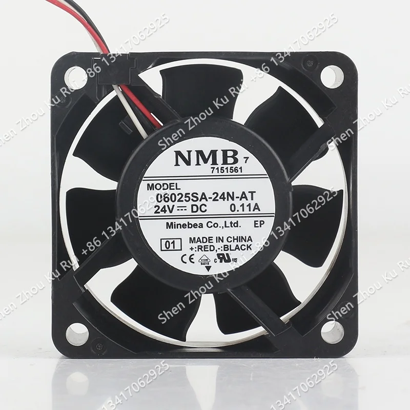 6CM device fan 06025SA-24N-AT DC 24V 0.11A AC EC three-wire original genuine NMB 60X60X25MM cooling fan
6CM device fan 06025SA-24N-AT DC 24V 0.11A AC EC three-wire original genuine NMB 60X60X25MM cooling fan