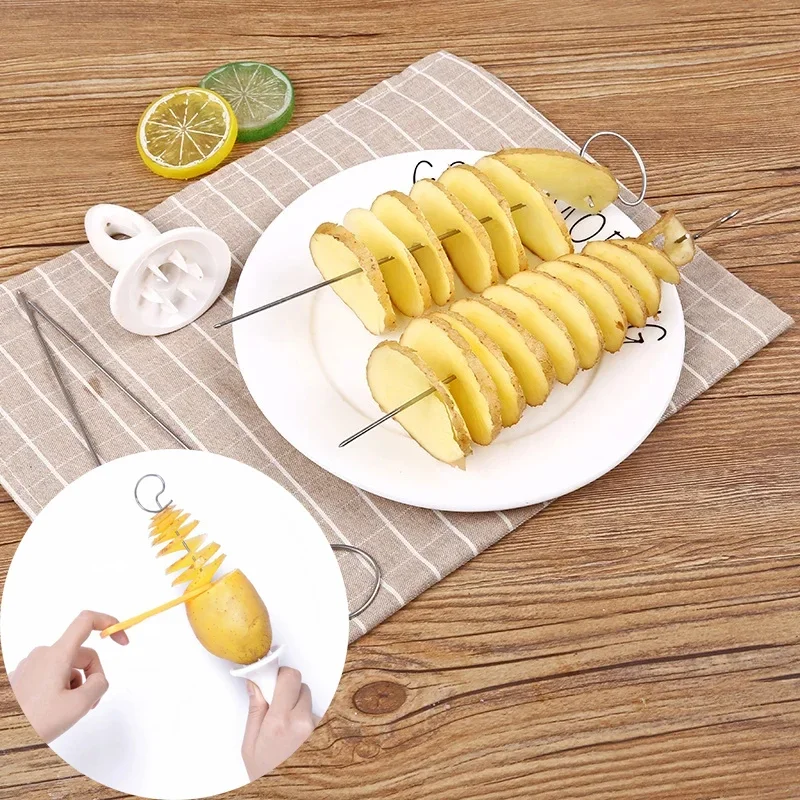 2/4/6 Set Rotate Potato Slicer Stainless Steel And Plastic Spiral Potato Slice Cutter DIY Manual Creative Kitchen Gadgets Grater
2/4/6 Set Rotate Potato Slicer Stainless Steel And Plastic Spiral Potato Slice Cutter DIY Manual Creative Kitchen Gadgets Grater