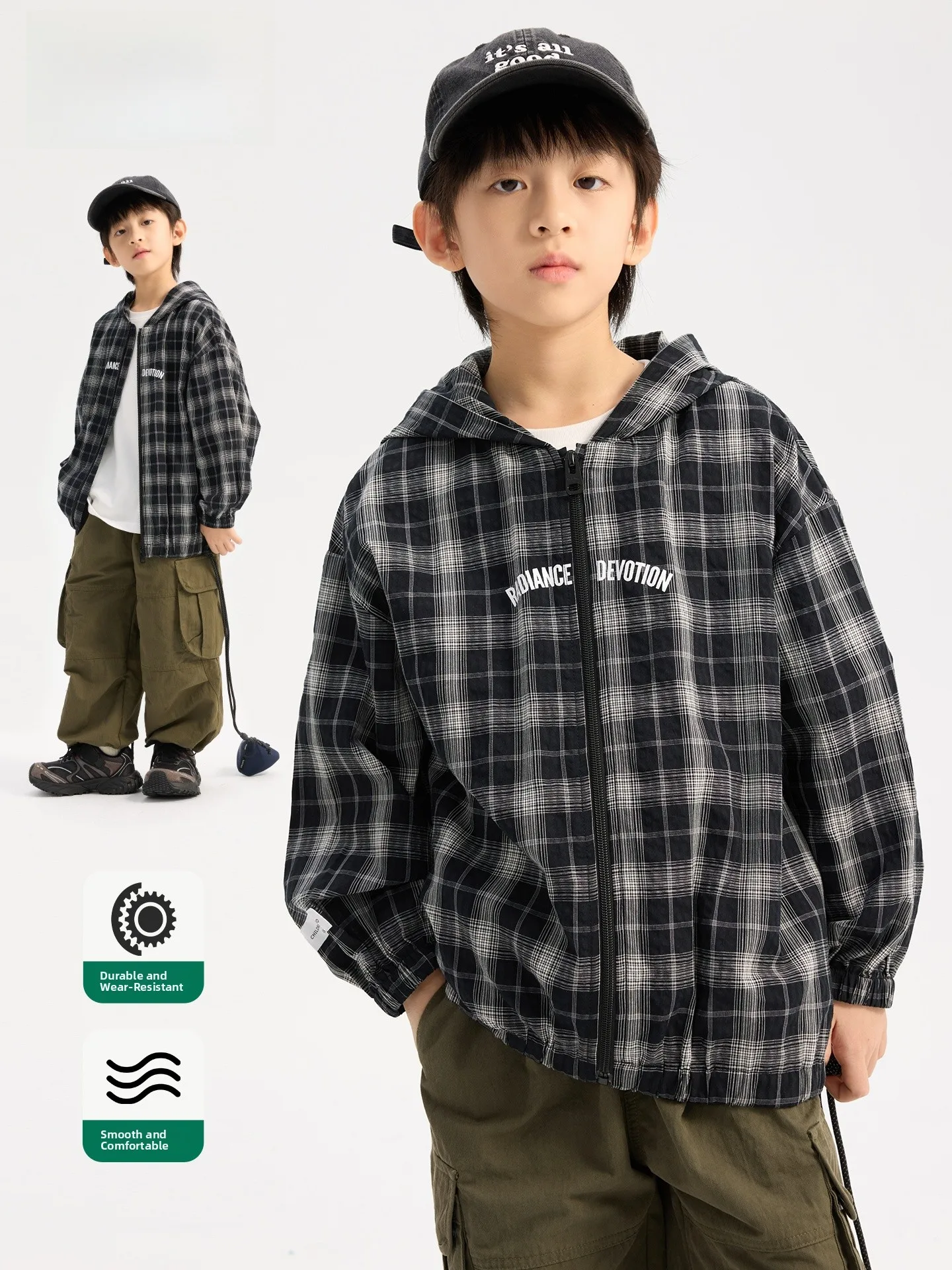 Casual Plaid Print Hooded Jacket for Boys Spring Autumn Season Korean Style Cotton Blend Outerwear Children's Clothing
Casual Plaid Print Hooded Jacket for Boys Spring Autumn Season Korean Style Cotton Blend Outerwear Children's Clothing
