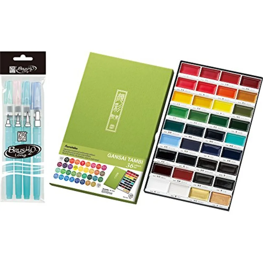 GANSAI TAMBI Watercolor Paint Set 36 Colors with 4pcs Water Brush Pens, Professional-Quality, for Artists, Beginners, kids, Non
GANSAI TAMBI Watercolor Paint Set 36 Colors with 4pcs Water Brush Pens, Professional-Quality, for Artists, Beginners, kids, Non