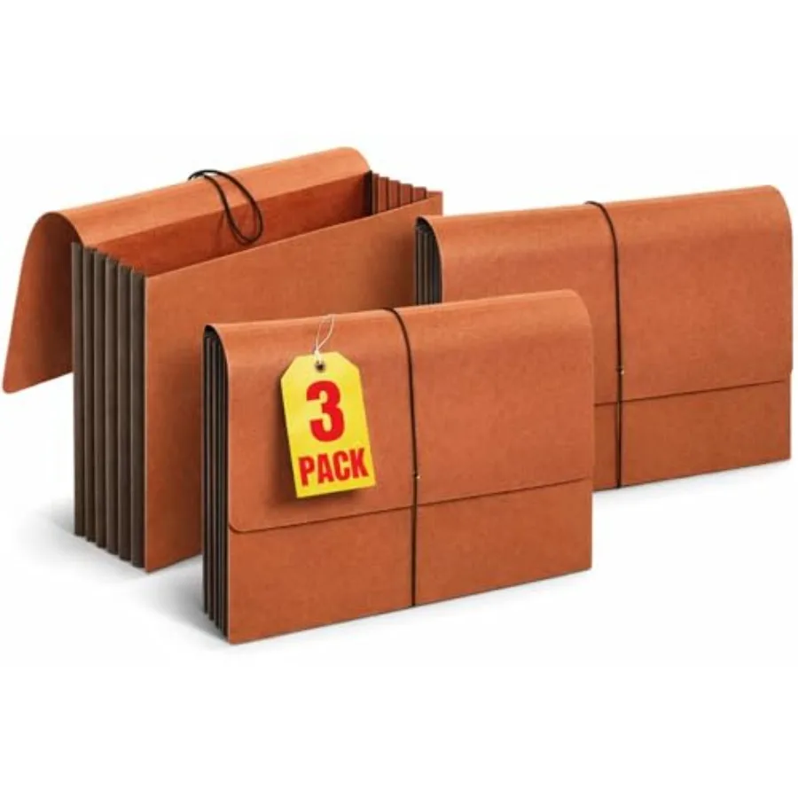 Expanding File Folder with Flap and Cord Closure, 5-1/4" Expansion, Letter Size, Wallet Redrope, 3 Pack
Expanding File Folder with Flap and Cord Closure, 5-1/4" Expansion, Letter Size, Wallet Redrope, 3 Pack