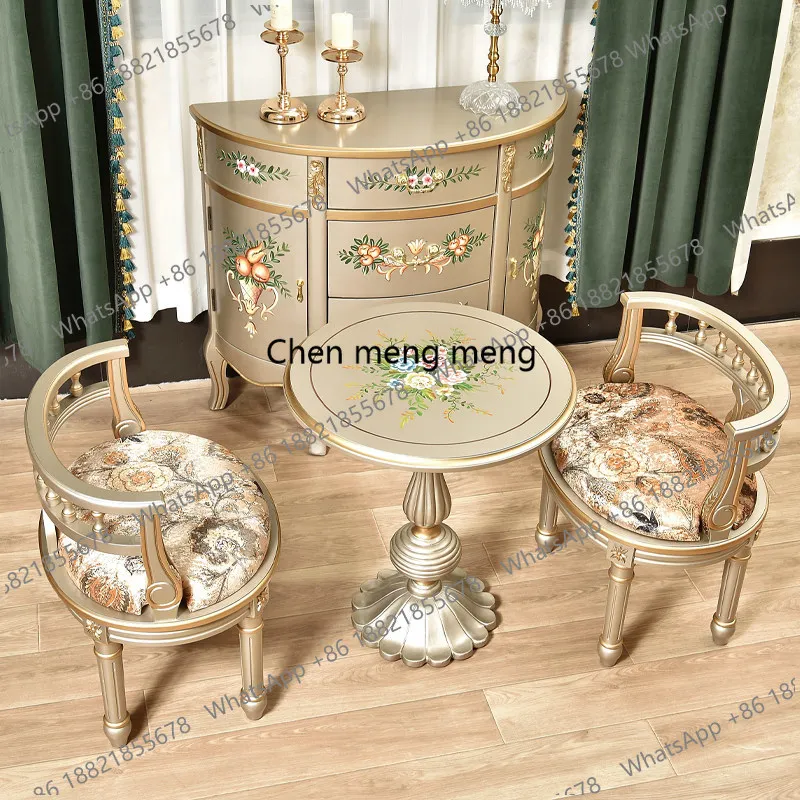 French retro solid wood single sofa chair leisure balcony negotiation soft bag table and chair combination living room stool
French retro solid wood single sofa chair leisure balcony negotiation soft bag table and chair combination living room stool