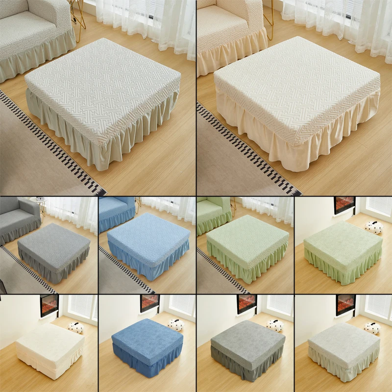 Large Size Ottoman Cover Elastic Jacquard Footstool Covers with Skirt All-inclusive Footrest Slipcovers for Living Room Decor
Large Size Ottoman Cover Elastic Jacquard Footstool Covers with Skirt All-inclusive Footrest Slipcovers for Living Room Decor