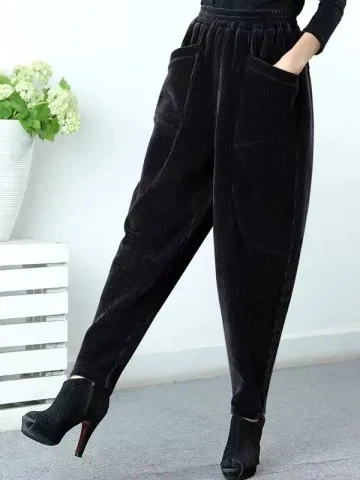 plus Size Women's Fleece Lined Thickened Elastic Waist Loose Casual Pants Harlan Pants Color Versatile Winter Trousers
plus Size Women's Fleece Lined Thickened Elastic Waist Loose Casual Pants Harlan Pants Color Versatile Winter Trousers