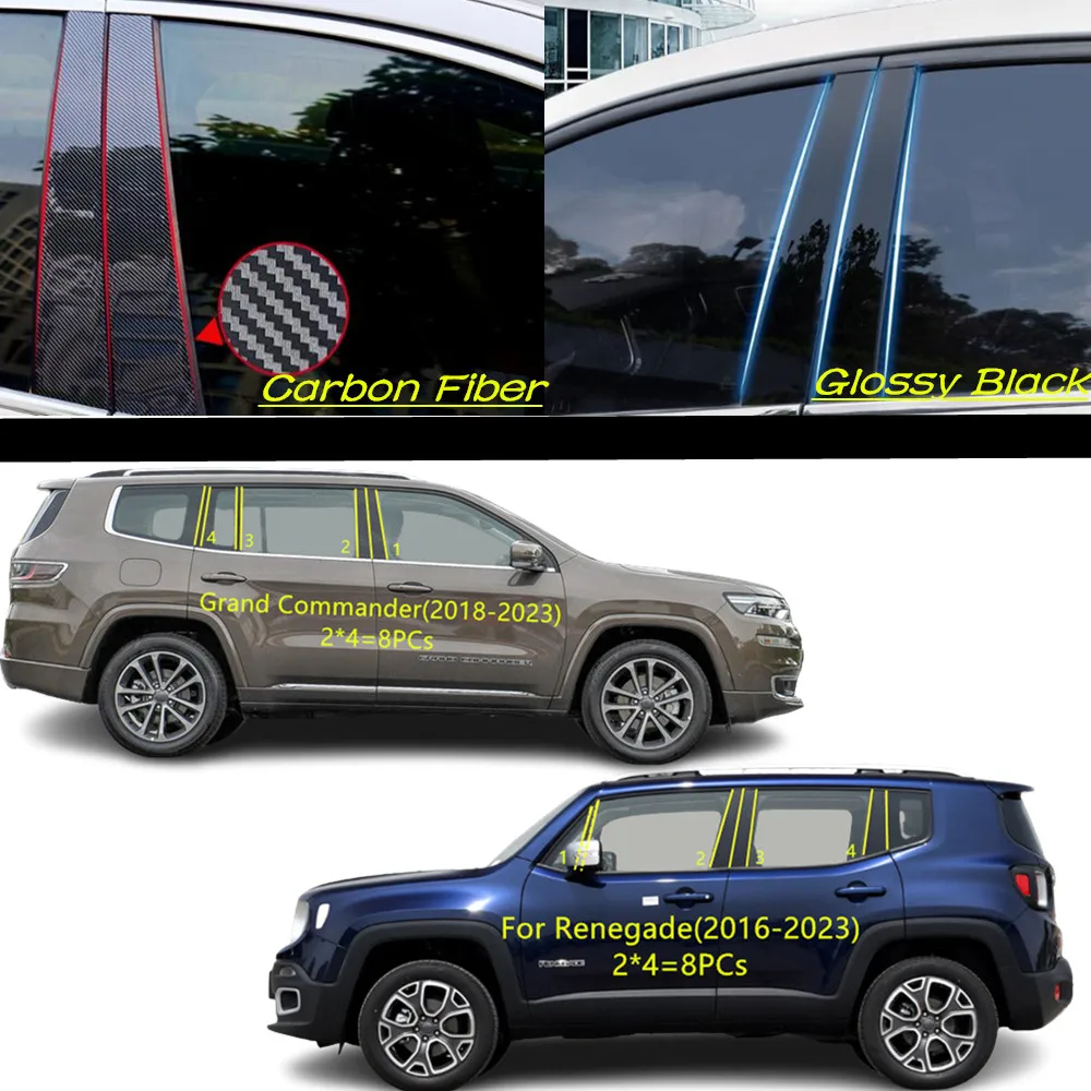 Car PC Material Pillar Post Cover Door Trim Window Molding Sticker Plate For Jeep Renegade(2016-2023)/Grand Commander 2018-2023
Car PC Material Pillar Post Cover Door Trim Window Molding Sticker Plate For Jeep Renegade(2016-2023)/Grand Commander 2018-2023