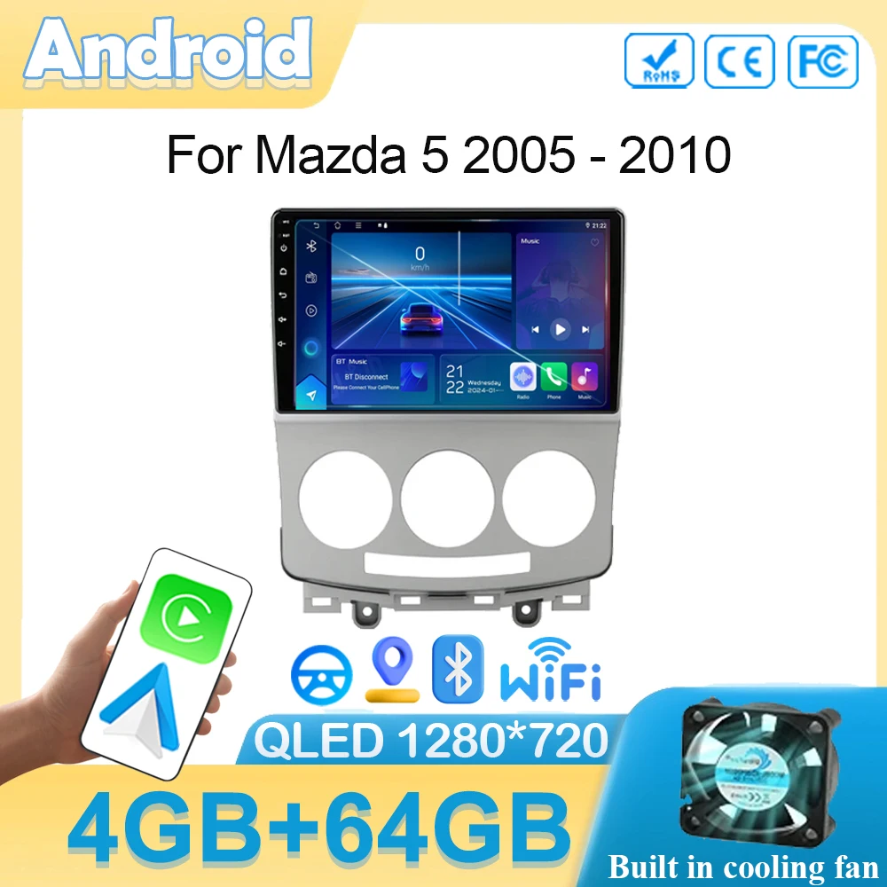 Автомобильный Android для Mazda 5 2005 - 2010 Навигация Авто GPS головное устройство стерео 5G WIFI мультимедийный беспроводной автомобильный радиоприемник видео DVD
Автомобильный Android для Mazda 5 2005 - 2010 Навигация Авто GPS головное устройство стерео 5G WIFI мультимедийный беспроводной автомобильный радиоприемник видео DVD