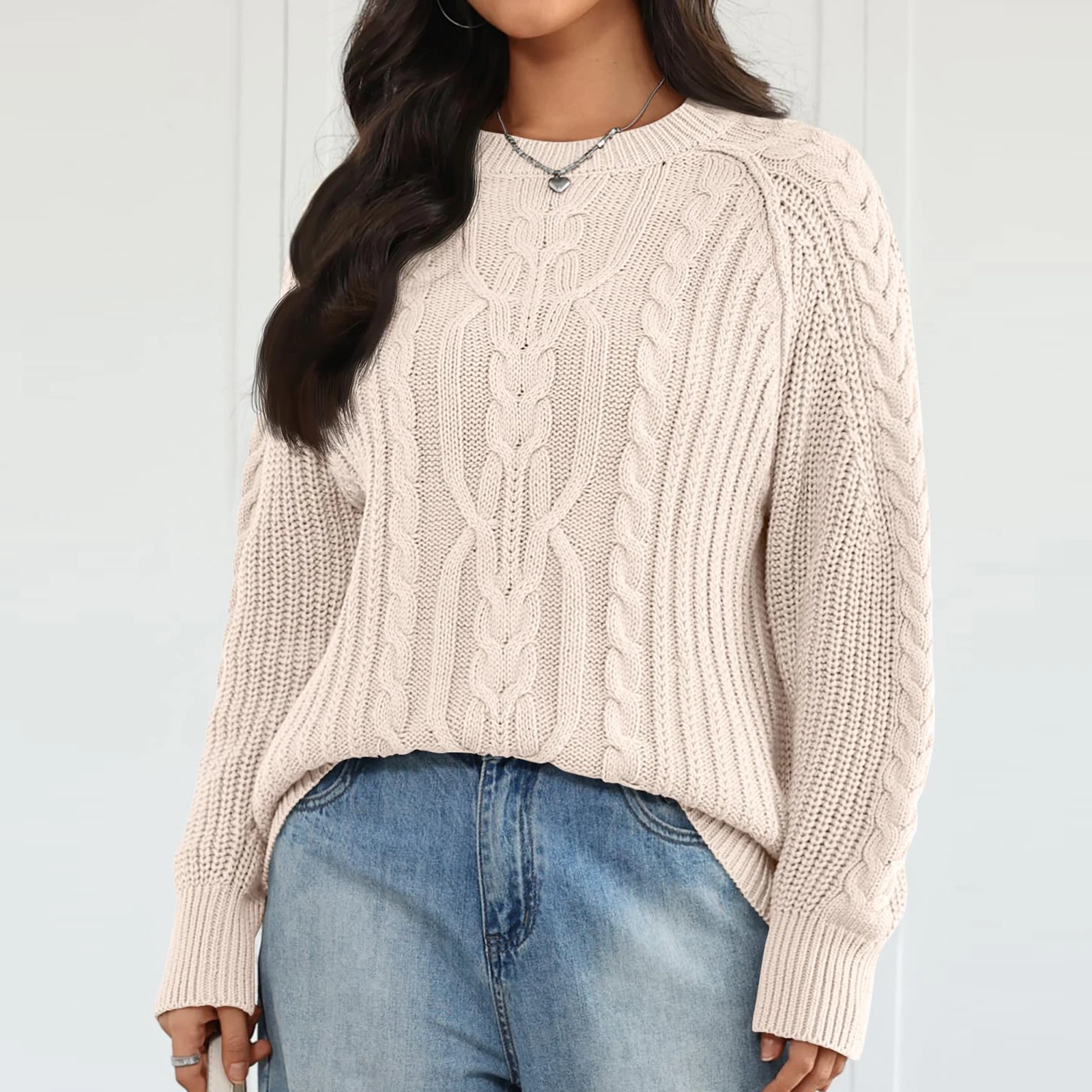 Women'S Solid Color Sweater Women'S Round Neck Long Sleeved Pullover Knitted Sweater Top Vintage Knitted Cardigans Autumn Winter
Women'S Solid Color Sweater Women'S Round Neck Long Sleeved Pullover Knitted Sweater Top Vintage Knitted Cardigans Autumn Winter