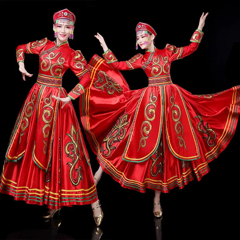 Advanced Customized Girl Live Ethnic Dress Red Style Mongolian Dance Skirt Swing Winter Performance Costume
Advanced Customized Girl Live Ethnic Dress Red Style Mongolian Dance Skirt Swing Winter Performance Costume