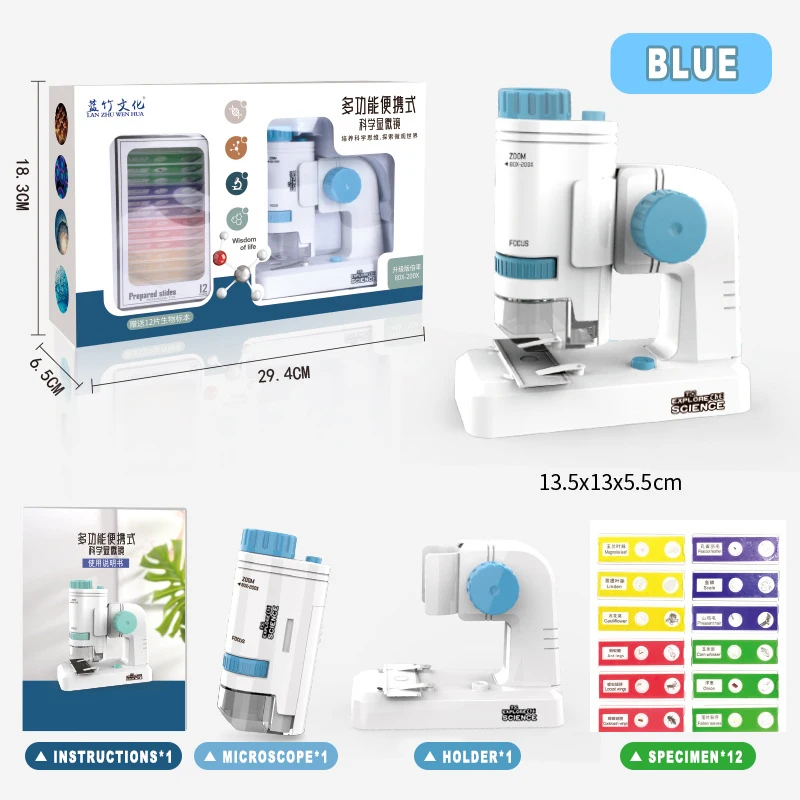 Kids Science Microscope Kit 80-200X Mini Pocket Handheld Microscope with LED Light Educational Microscope Outdoor Children Toy
Kids Science Microscope Kit 80-200X Mini Pocket Handheld Microscope with LED Light Educational Microscope Outdoor Children Toy