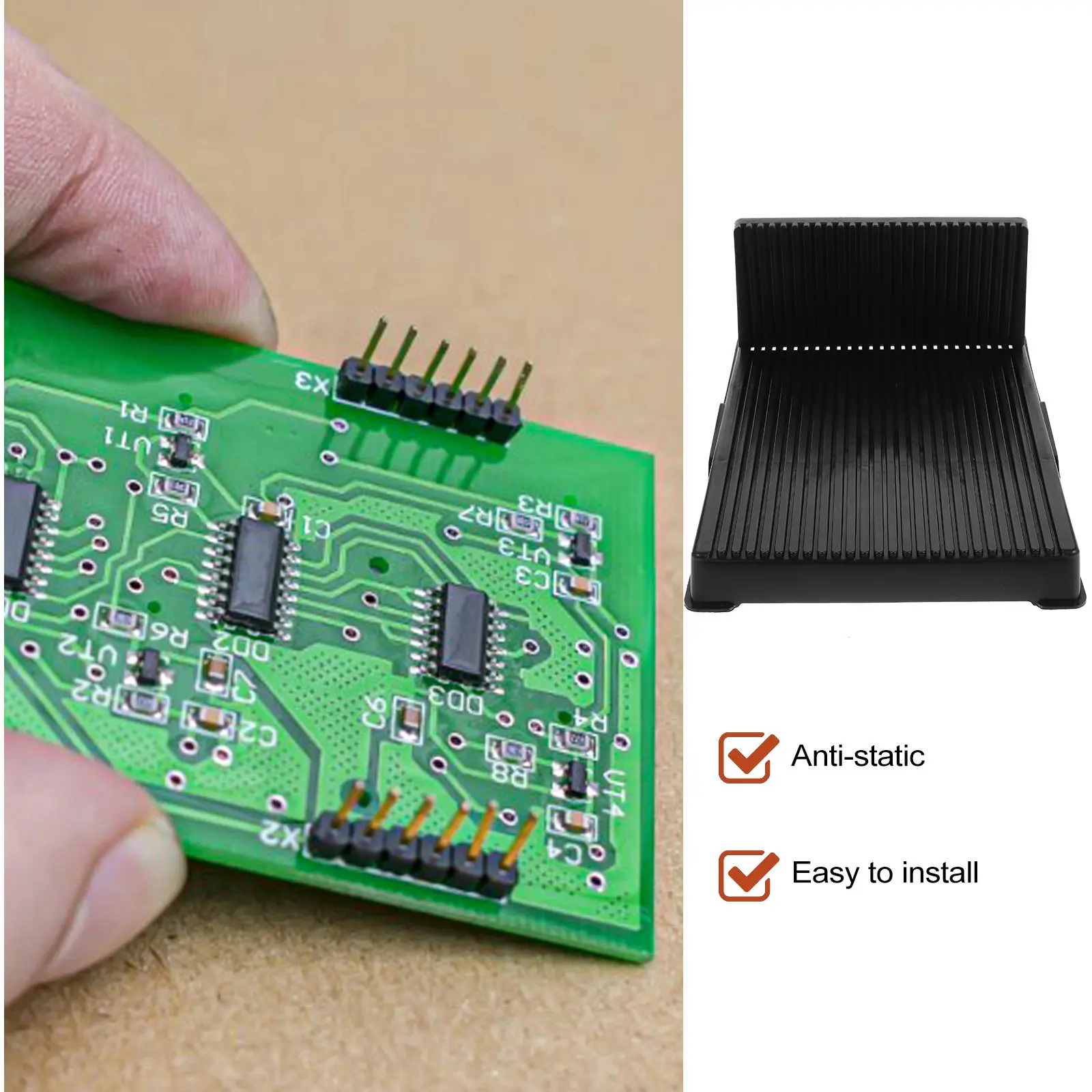 25 Slot Pcb Holder Anti-Static Circuit Board Storage Rack Stand for Soldering Display Organization Shelving Boards
25 Slot Pcb Holder Anti-Static Circuit Board Storage Rack Stand for Soldering Display Organization Shelving Boards