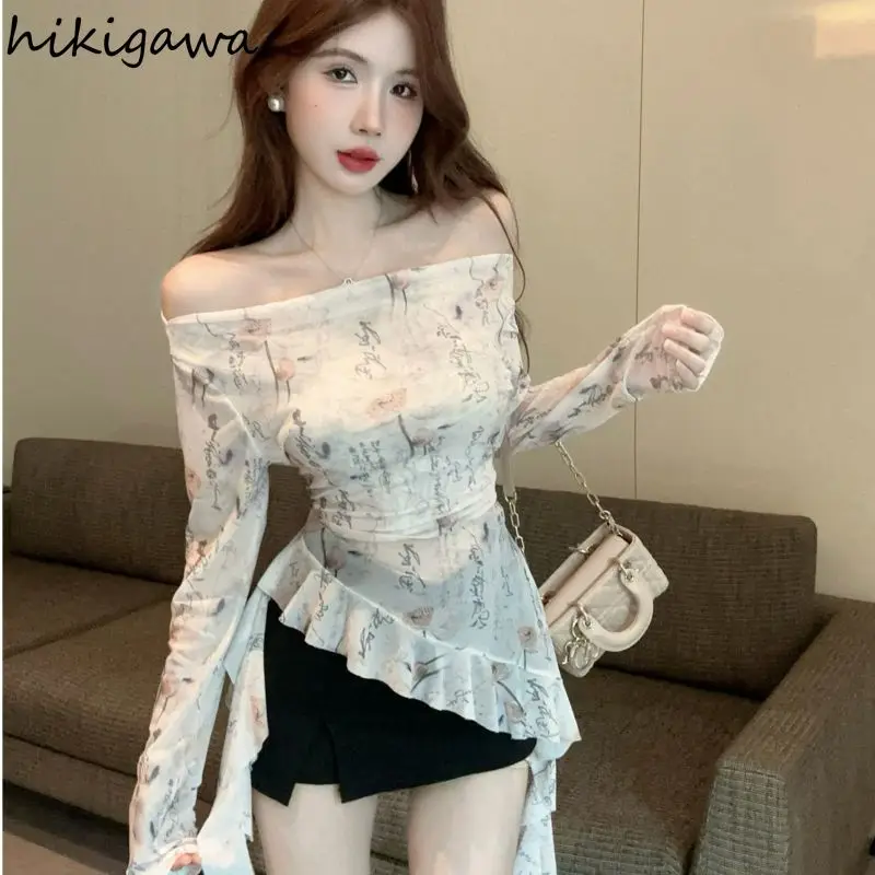 Summer Women's Blouses 2025 Blusas Mujer De Moda Slash Neck Long Sleeve Print Shirts Off Shoulder Tunic Irregular Ruffles Tops
Summer Women's Blouses 2025 Blusas Mujer De Moda Slash Neck Long Sleeve Print Shirts Off Shoulder Tunic Irregular Ruffles Tops