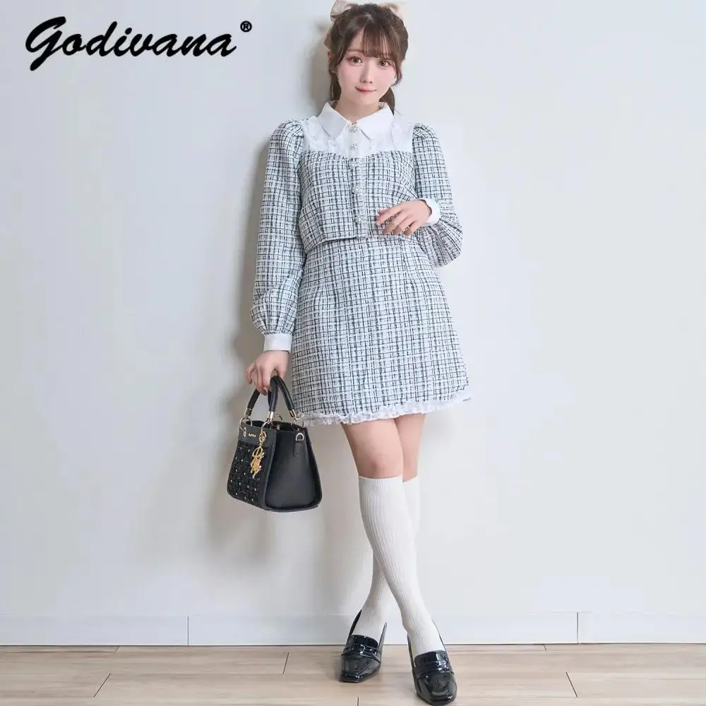 2025 New Spring Ladies Elegant Tweed Short Coat + Skirt 2 Piece Set Japanese Style Women's Sweet Skirt Suits Outfits
2025 New Spring Ladies Elegant Tweed Short Coat + Skirt 2 Piece Set Japanese Style Women's Sweet Skirt Suits Outfits