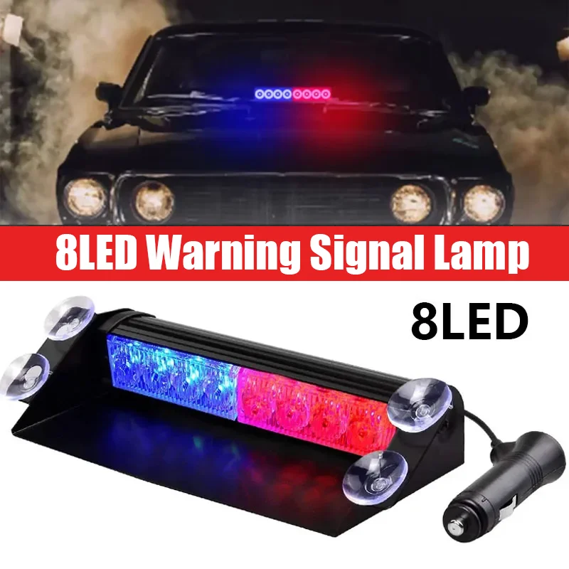 12V Car Strobe Light Flasher Vehicle Windshield Day Running Flashing 8LED Warning Signal Lamp Red Blue Police Emergency Lights
12V Car Strobe Light Flasher Vehicle Windshield Day Running Flashing 8LED Warning Signal Lamp Red Blue Police Emergency Lights