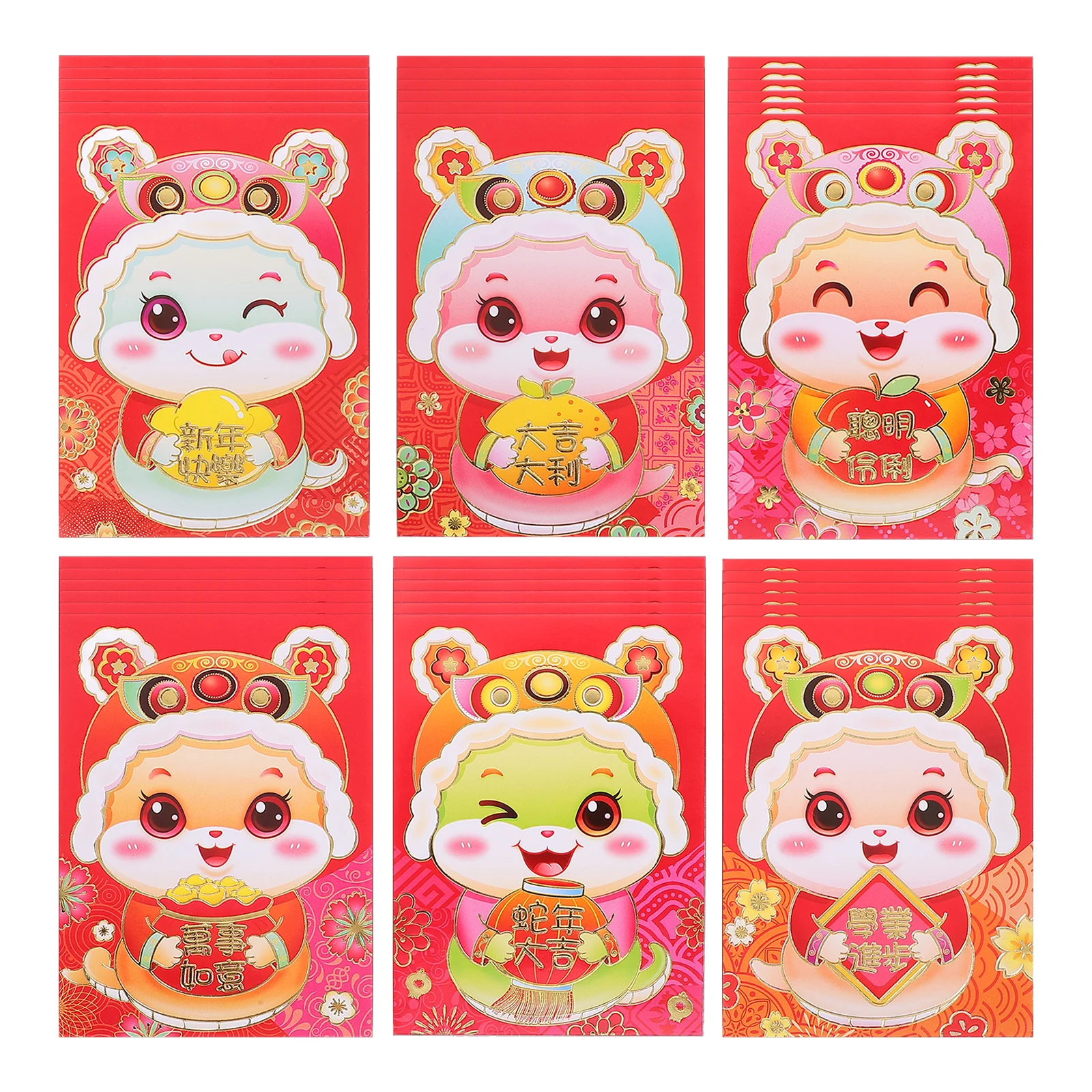 36pcs Cartoon Red Year of Snake Lucky Money Envelopes Spring Festival Chinese New Year Cash Envelopes Family Gifts
36pcs Cartoon Red Year of Snake Lucky Money Envelopes Spring Festival Chinese New Year Cash Envelopes Family Gifts