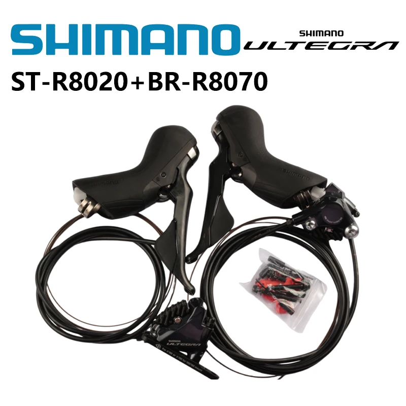 Shimano Ultegra R8020/R8025/R8070 + R8070 shifter Levers R8070 Hydraulic Disc Brake Flat Mount Calipers 2 x 11 speed
Shimano Ultegra R8020/R8025/R8070 + R8070 shifter Levers R8070 Hydraulic Disc Brake Flat Mount Calipers 2 x 11 speed