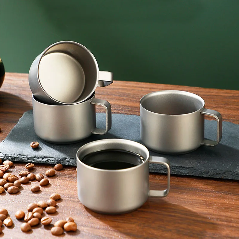 100ml/220ml Pure Titanium Coffee MUG With Handle,Double Layer,Heat Insulation,Portable Water Cup For Outdoor Travel Camping Home
100ml/220ml Pure Titanium Coffee MUG With Handle,Double Layer,Heat Insulation,Portable Water Cup For Outdoor Travel Camping Home