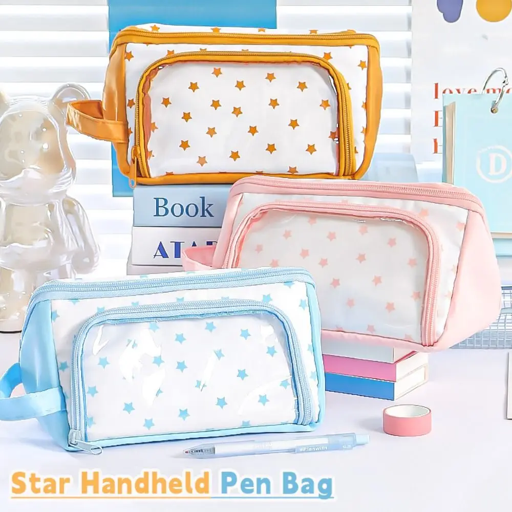 Portable Star Printed Pen Bag Triangular Base Large Capacity Stationery Bag Multifunctional Handheld Pen Box Gift
Portable Star Printed Pen Bag Triangular Base Large Capacity Stationery Bag Multifunctional Handheld Pen Box Gift