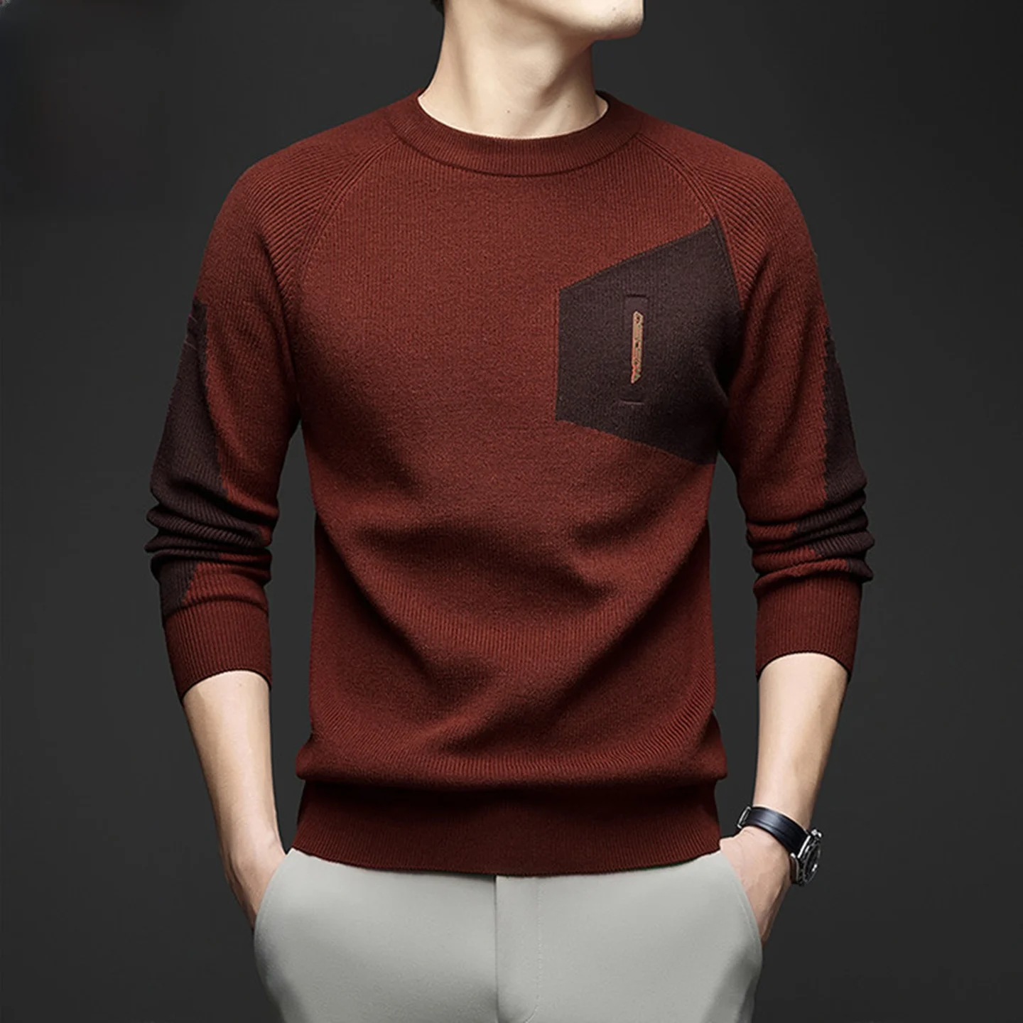 Thiened Woolen Sweater for Men round Ne Color Blo Warm Knitted Sweater Casual Base Layer Leisure Faion Winter Clothes
Thiened Woolen Sweater for Men round Ne Color Blo Warm Knitted Sweater Casual Base Layer Leisure Faion Winter Clothes