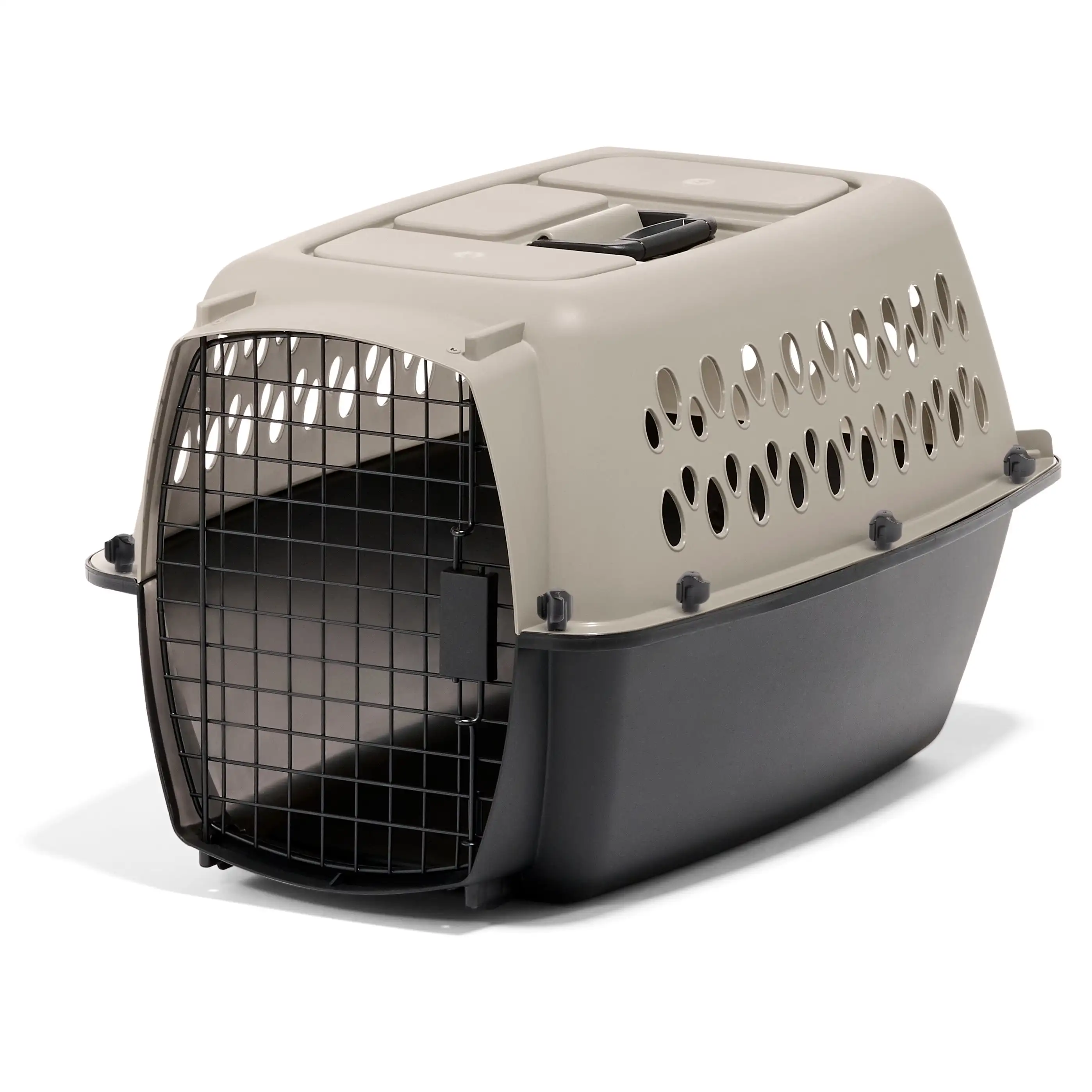Dog Kennel Plastic Portable Travel Crate Airline Friendly Pet Carrier, Small 24" for Pets 10-20 lbs, Taupe/Black
Dog Kennel Plastic Portable Travel Crate Airline Friendly Pet Carrier, Small 24" for Pets 10-20 lbs, Taupe/Black