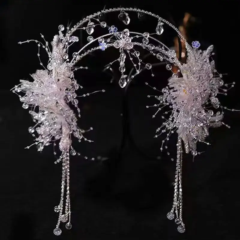 Tassel Fake Earrings Hairband Chinese Hanfu Hair Accessories Floral Tiaras Headband Travel Photography Fairy Hair Jewelry
Tassel Fake Earrings Hairband Chinese Hanfu Hair Accessories Floral Tiaras Headband Travel Photography Fairy Hair Jewelry