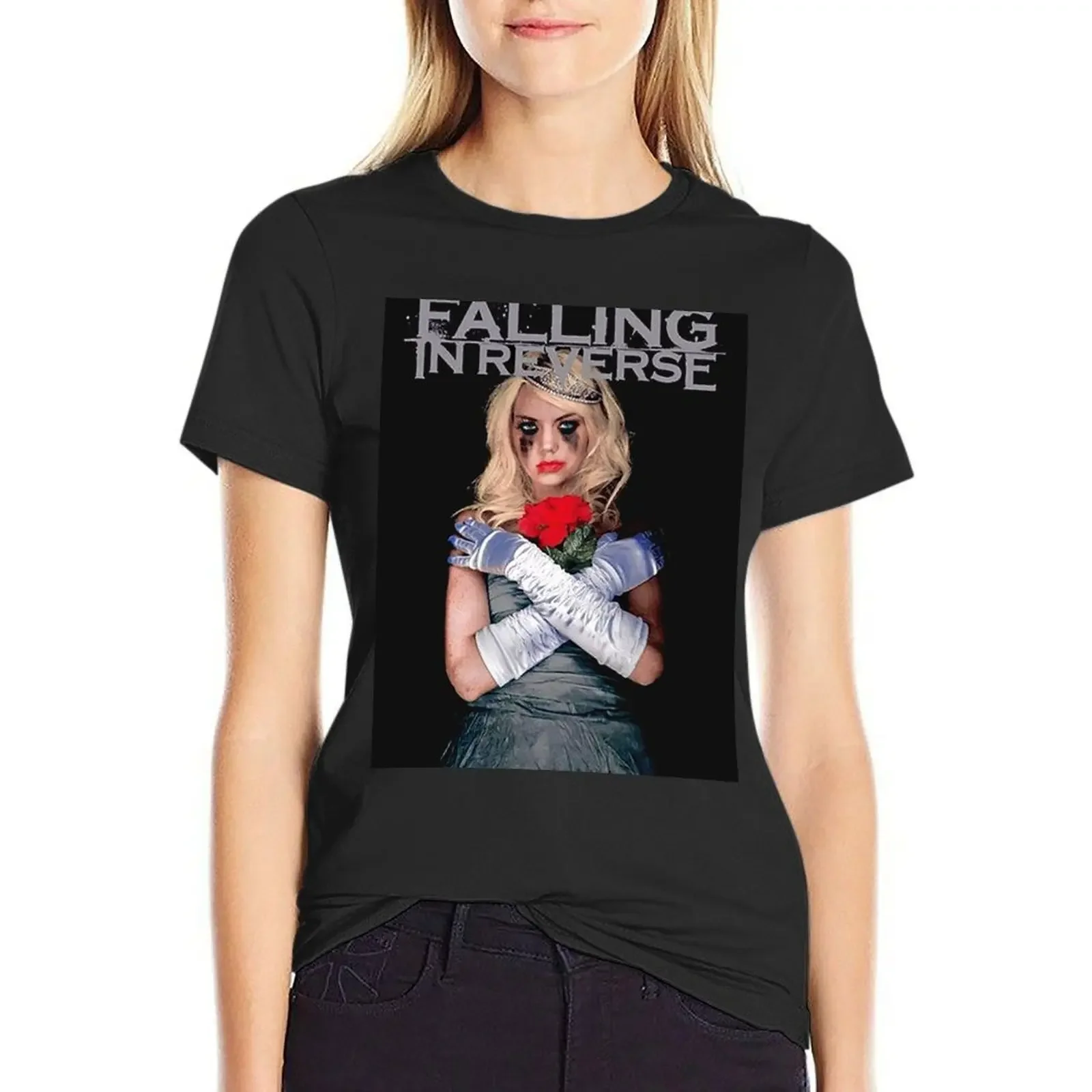 Falling In Reverse T-shirt funny Female clothing summer clothes black t-shirts for Women
Falling In Reverse T-shirt funny Female clothing summer clothes black t-shirts for Women