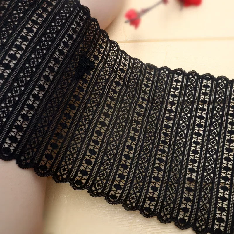 3yard Width 22cm Black hollow elastic lace trim dress collar and sleeve tube top diy trim accessories lace for sewing clothes
3yard Width 22cm Black hollow elastic lace trim dress collar and sleeve tube top diy trim accessories lace for sewing clothes