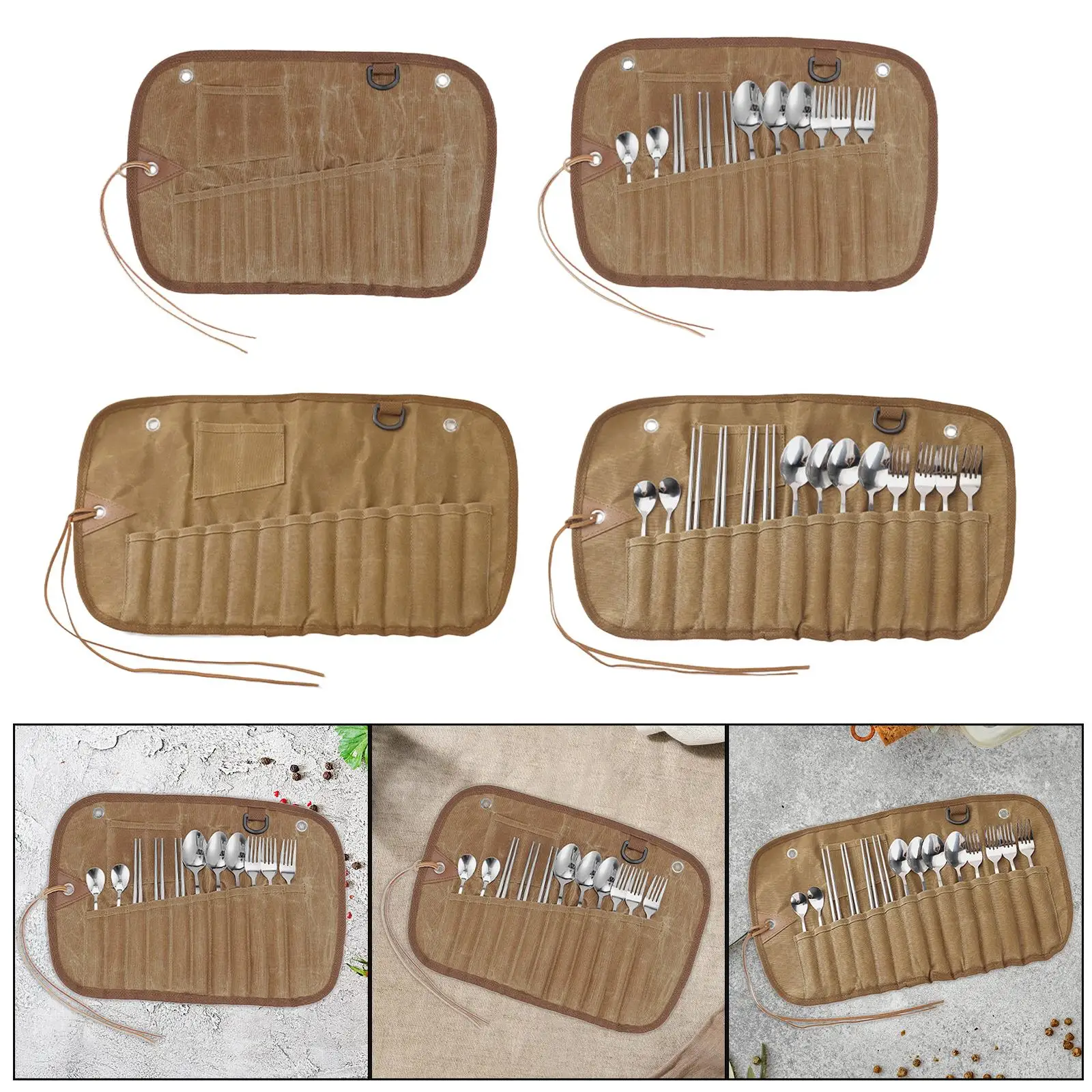 Outdoor Tableware Storage Bag Camping Utensil Bag Dinnerware Canvas Pouch Hanging Flatware Organizers for BBQ Picnic
Outdoor Tableware Storage Bag Camping Utensil Bag Dinnerware Canvas Pouch Hanging Flatware Organizers for BBQ Picnic