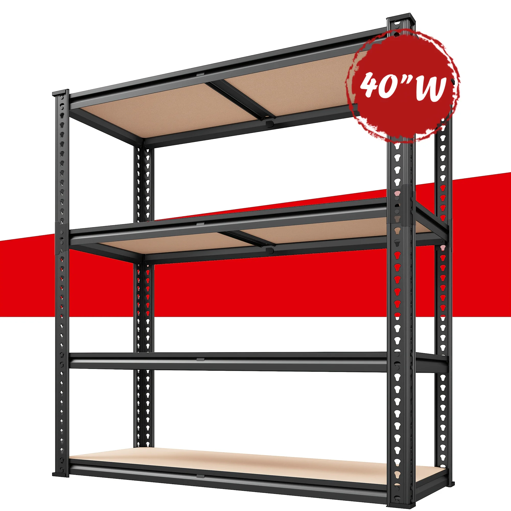 REIBII 40" W Garage Shelving 2000LBS Storage Shelves Heavy Duty Shelving 4 Tier Adjustable Metal Shelves for Garage Shelves Stor
REIBII 40" W Garage Shelving 2000LBS Storage Shelves Heavy Duty Shelving 4 Tier Adjustable Metal Shelves for Garage Shelves Stor