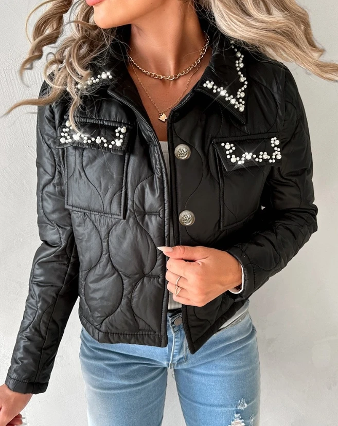 2023 Autumn Winter Spring New Fashion Casual Elegant Beaded Crop Quilted Puffer Jacket Fall Outfits Women Clothing Outfits
2023 Autumn Winter Spring New Fashion Casual Elegant Beaded Crop Quilted Puffer Jacket Fall Outfits Women Clothing Outfits
