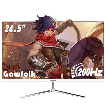 Gawfolk 24.5 Inch Gaming Monitor, 200hz PC Monitor FHD 1080P Frameless Computer Monitors, VA, sRGB 100%, DisplayPort, HDTV, Eye