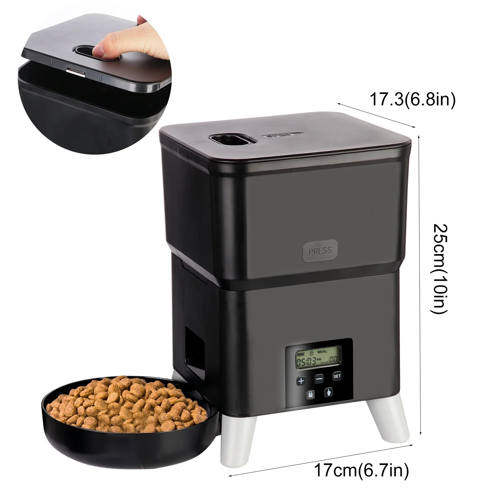A 3L Automatic Pet Feeder For Cats Button Smart Slow Dog Feeder With Large Capacity Timing Cat Dry Food Dispenser Feeding Bowl
A 3L Automatic Pet Feeder For Cats Button Smart Slow Dog Feeder With Large Capacity Timing Cat Dry Food Dispenser Feeding Bowl