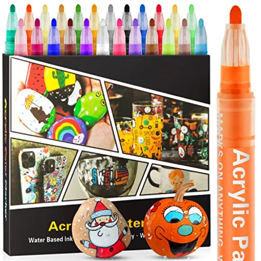Acrylic Paint Pens Markers- Colors Waterproof Paint Pens for Rock Painting, Graffiti, Stone, Ceramic, Glass, Wood, Fabric, Canv
Acrylic Paint Pens Markers- Colors Waterproof Paint Pens for Rock Painting, Graffiti, Stone, Ceramic, Glass, Wood, Fabric, Canv