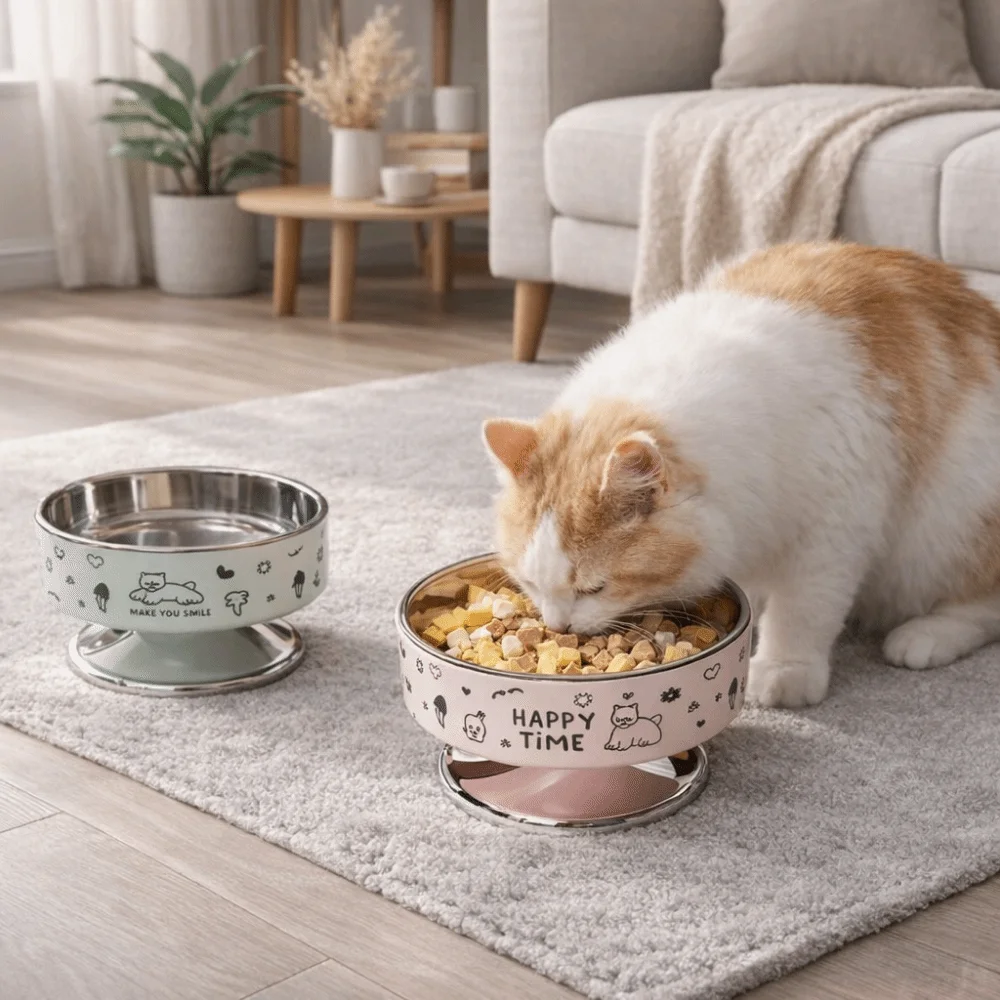 Cartoon Pet High Foot Bowl Stainless Steel Neck Protection Cat Food Water Bowl Detachable Anti-slip Elevated Cat Bowl
Cartoon Pet High Foot Bowl Stainless Steel Neck Protection Cat Food Water Bowl Detachable Anti-slip Elevated Cat Bowl