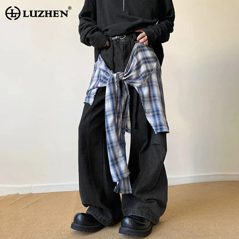 LUZHEN модные персонализированные оригинальные клетчатые лоскутные подол с принтом, повседневные мужские джинсы, новинка 2025 года, уличные джинсовые брюки JY4045
LUZHEN модные персонализированные оригинальные клетчатые лоскутные подол с принтом, повседневные мужские джинсы, новинка 2025 года, уличные джинсовые брюки JY4045