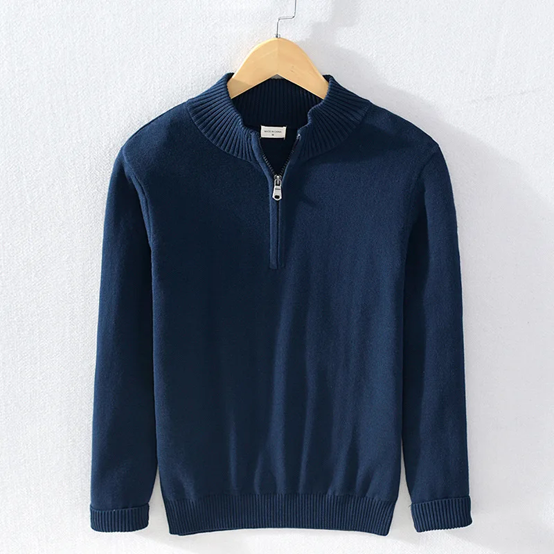 Men's turtleneck zip-up sweater Autumn and winter solid color pullover casual business sweater
Men's turtleneck zip-up sweater Autumn and winter solid color pullover casual business sweater