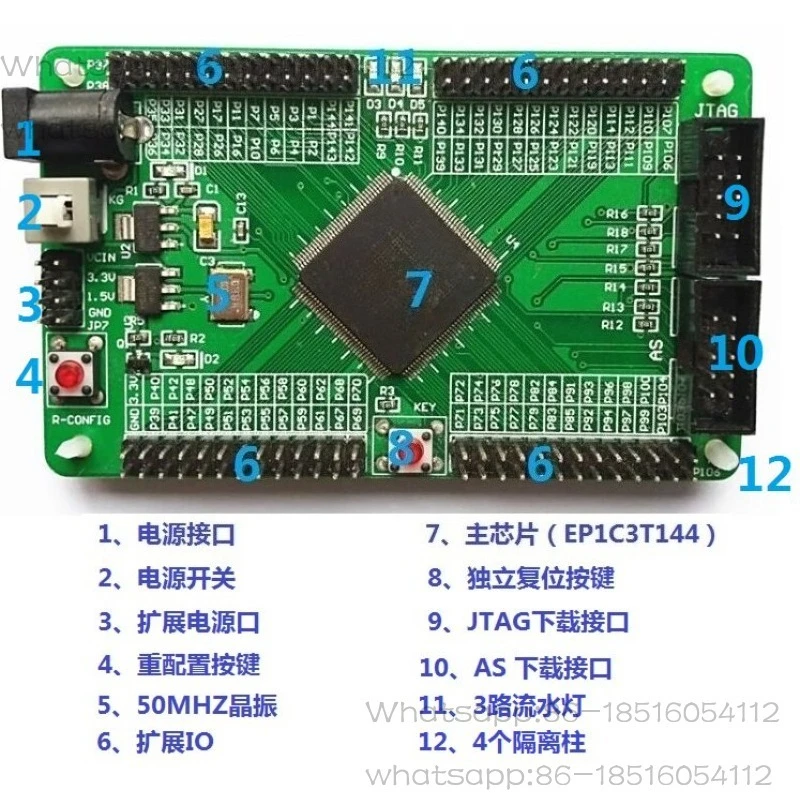 Learning board ep1c3t144c8n core board, experimental board
Learning board ep1c3t144c8n core board, experimental board