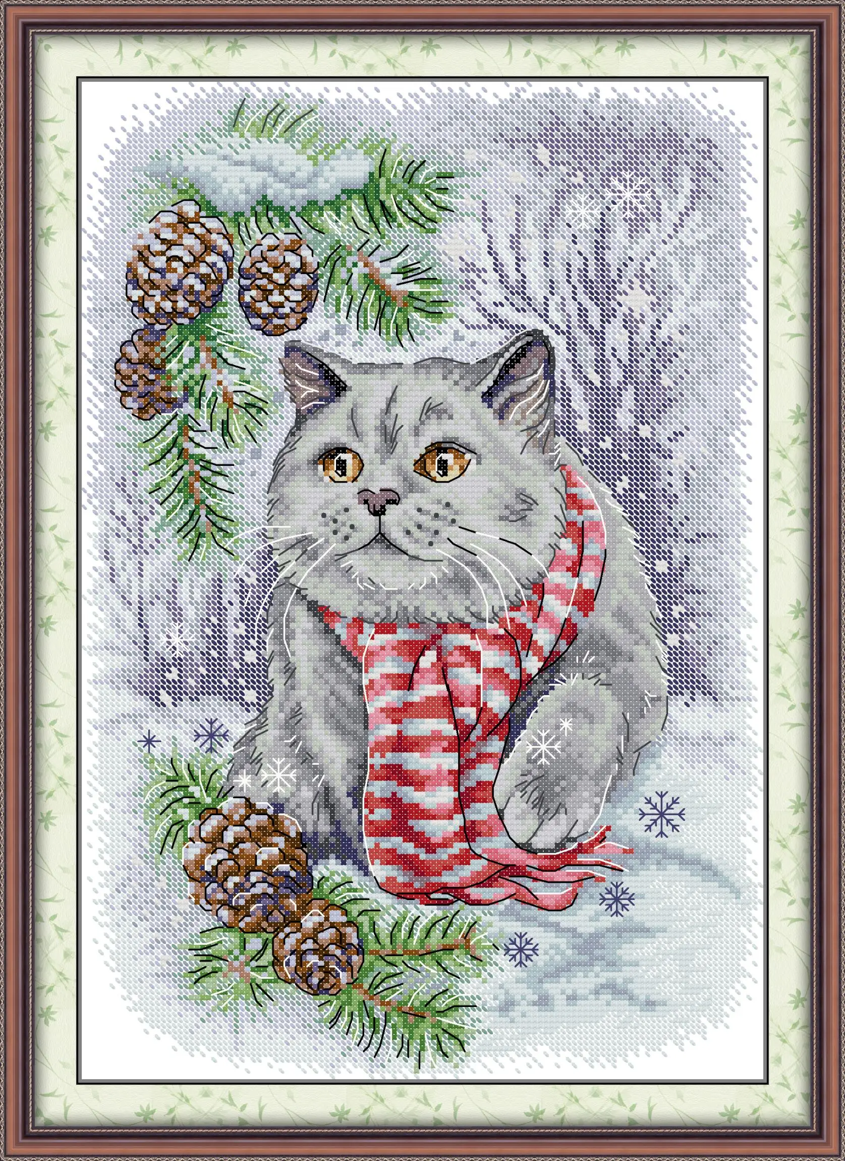 Maydear Full Cross Stitch Kit, 11CT/14CT/16CT/9CT Aida Fabric,DMC Threads Sewing Pattern Embroidery Set-Snow Blue Cat
Maydear Full Cross Stitch Kit, 11CT/14CT/16CT/9CT Aida Fabric,DMC Threads Sewing Pattern Embroidery Set-Snow Blue Cat