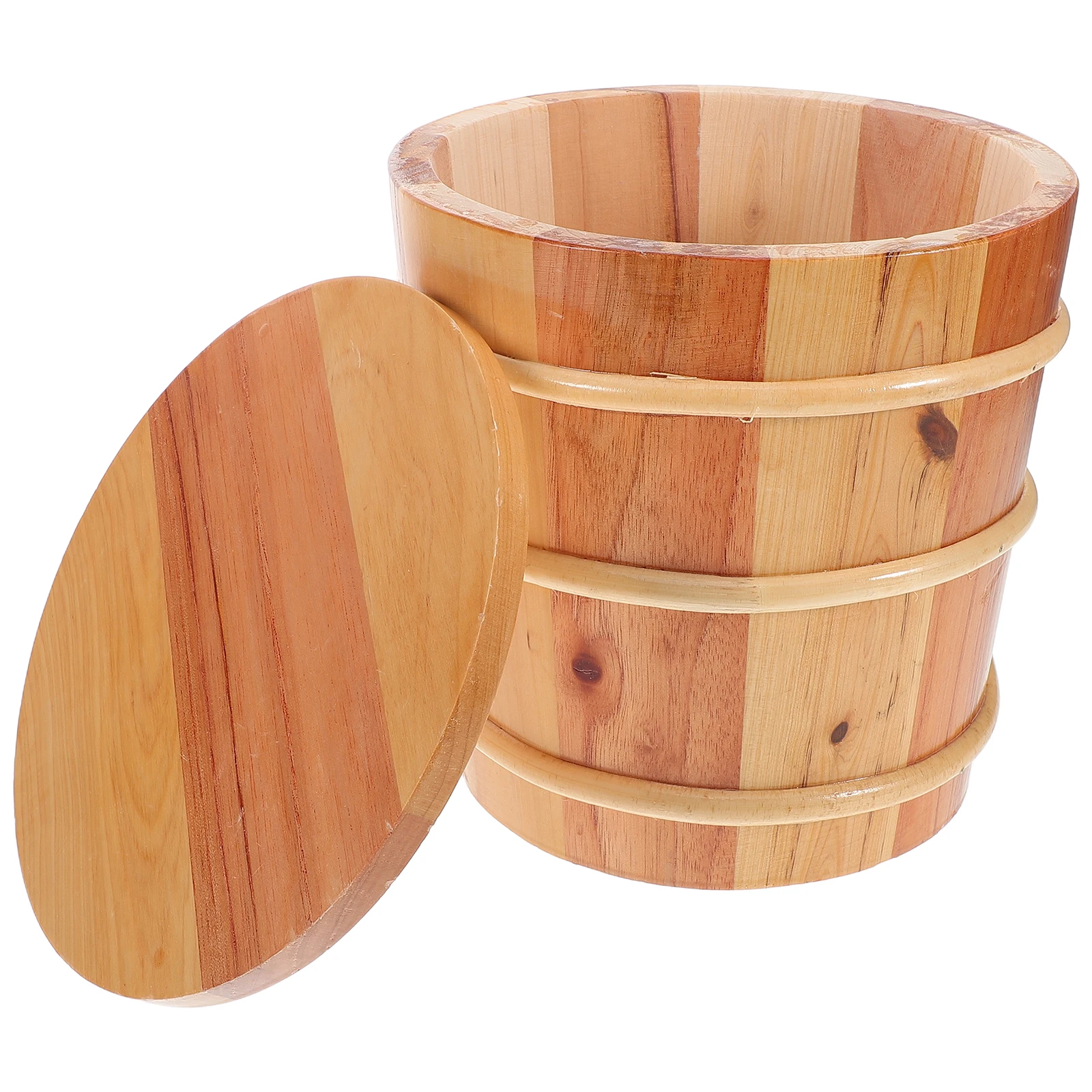 Wooden Rice Bucket Round Hangiri Sushi Oke Rice Mixing Tub Sealed Lid Kitchen Food Container Sauna Bucket
Wooden Rice Bucket Round Hangiri Sushi Oke Rice Mixing Tub Sealed Lid Kitchen Food Container Sauna Bucket
