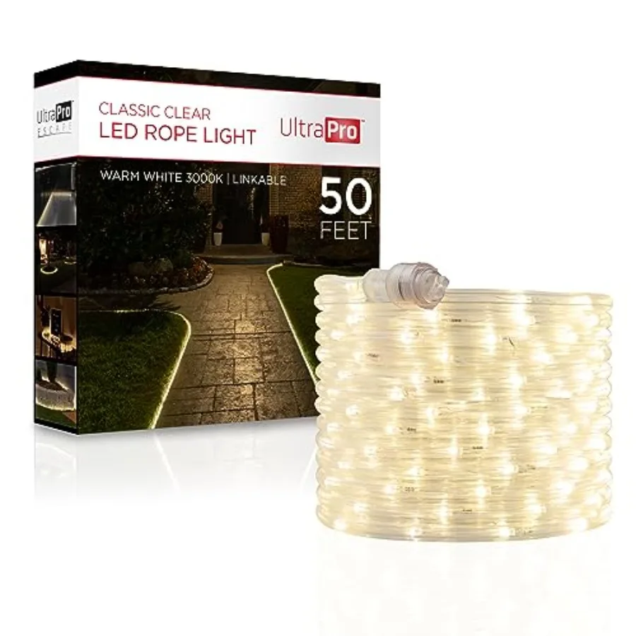 LED Rope Lights 50Feet Classic Clear Rope Light 3000K Indoor/Outdoor Flexible Linkable Durable Rope Lights Outdoor 54505
LED Rope Lights 50Feet Classic Clear Rope Light 3000K Indoor/Outdoor Flexible Linkable Durable Rope Lights Outdoor 54505