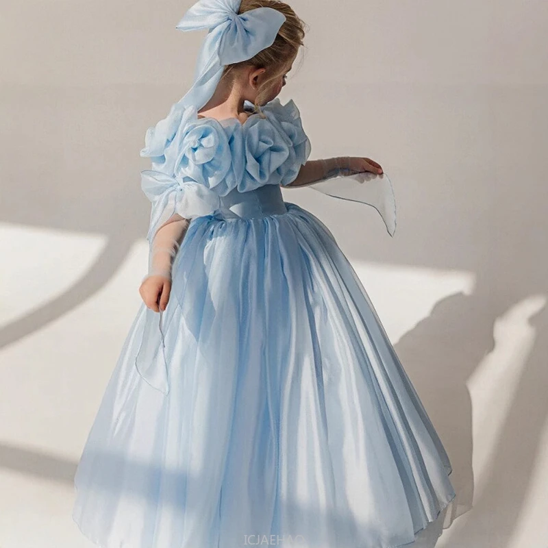2025 Girls Blue Off Shoulder Tulle Dress with Bow Princess Birthday Party Gown Flower Girl Wedding Outfit Performance Summer
2025 Girls Blue Off Shoulder Tulle Dress with Bow Princess Birthday Party Gown Flower Girl Wedding Outfit Performance Summer